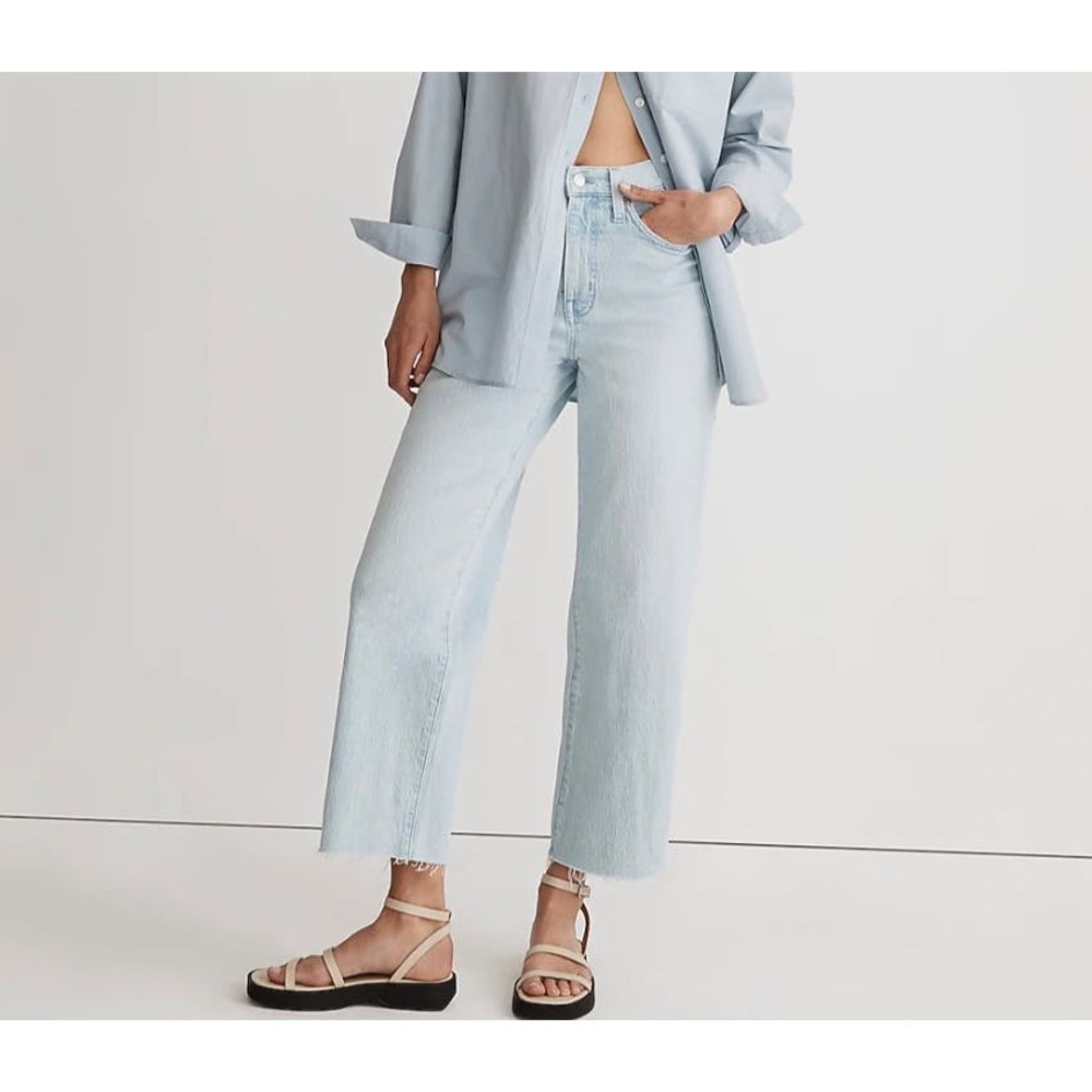 Madewell The Perfect Vintage Wide-Leg Crop Jean With Women's NWT Size  P24.